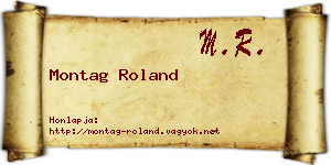 Montag Roland névjegykártya